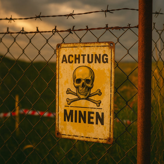 Achtung Minen Blechschild