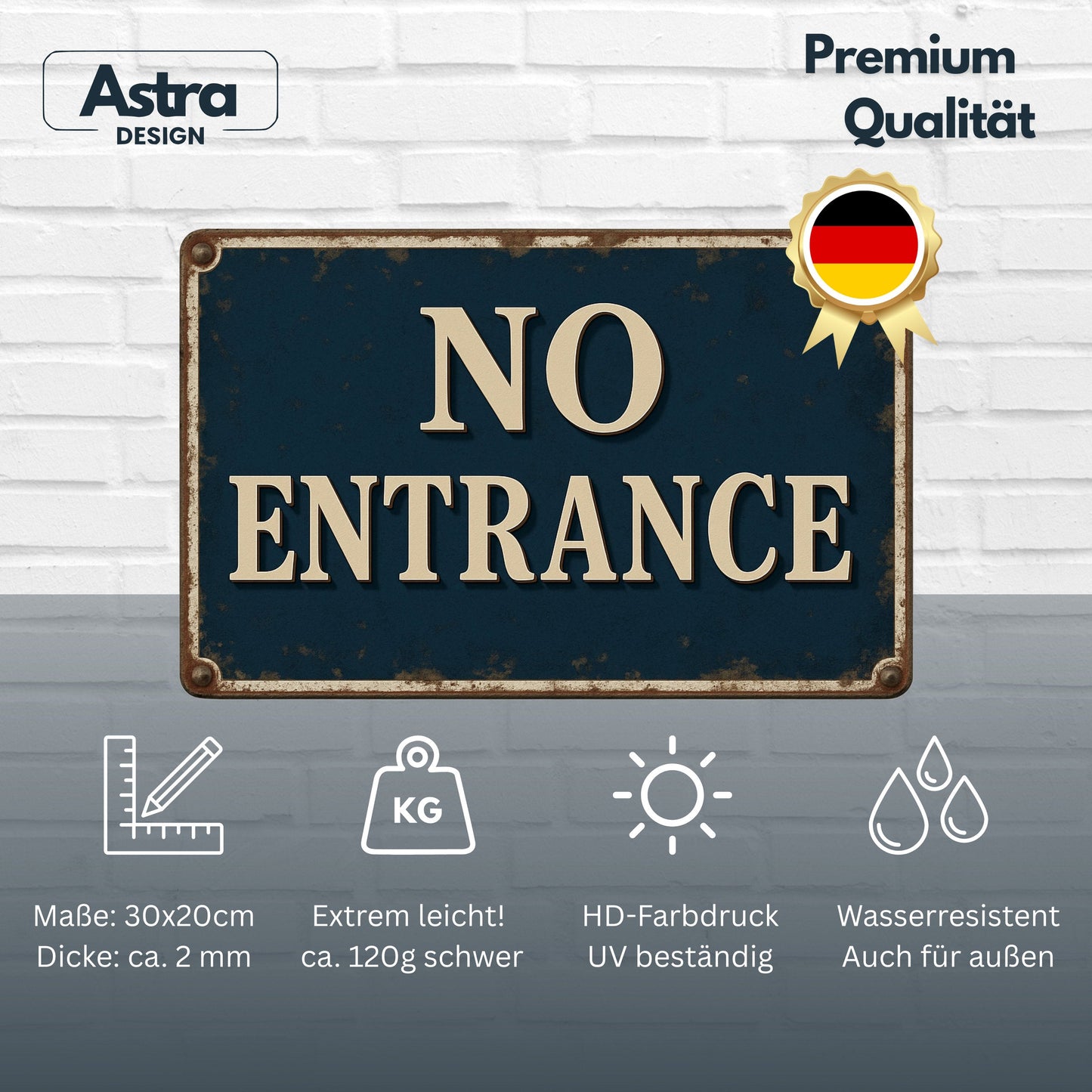 No Entrance Blechschild