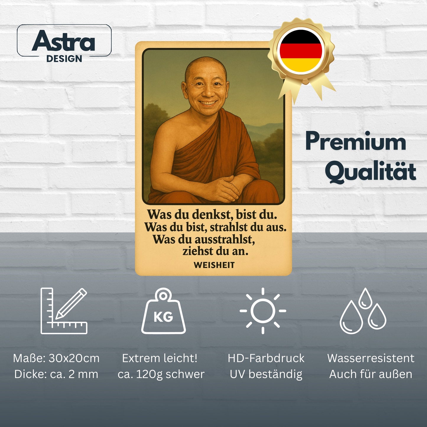 Buddha Zitat Ausstrahlung Blechschild