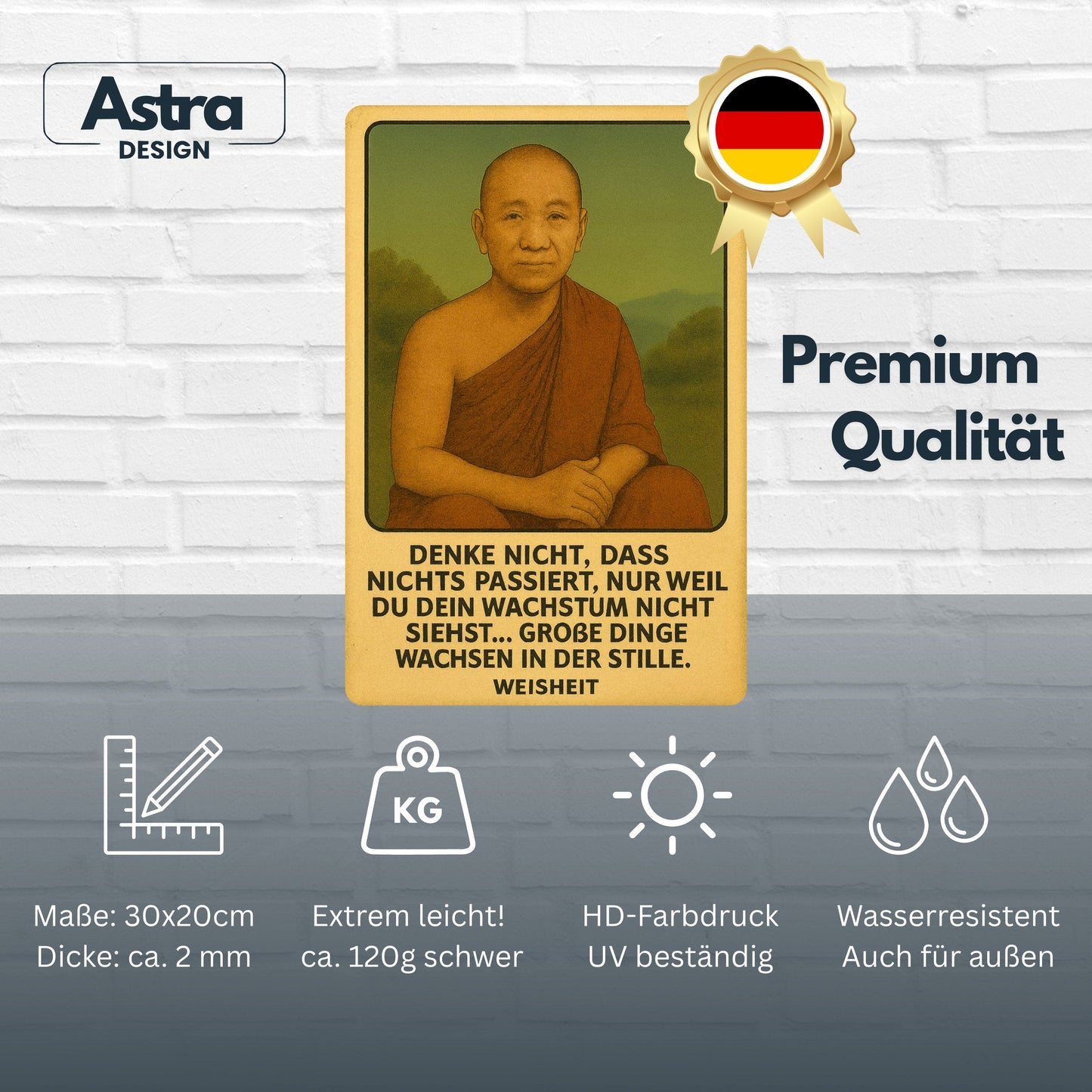 Buddha Zitat wachsen Blechschild