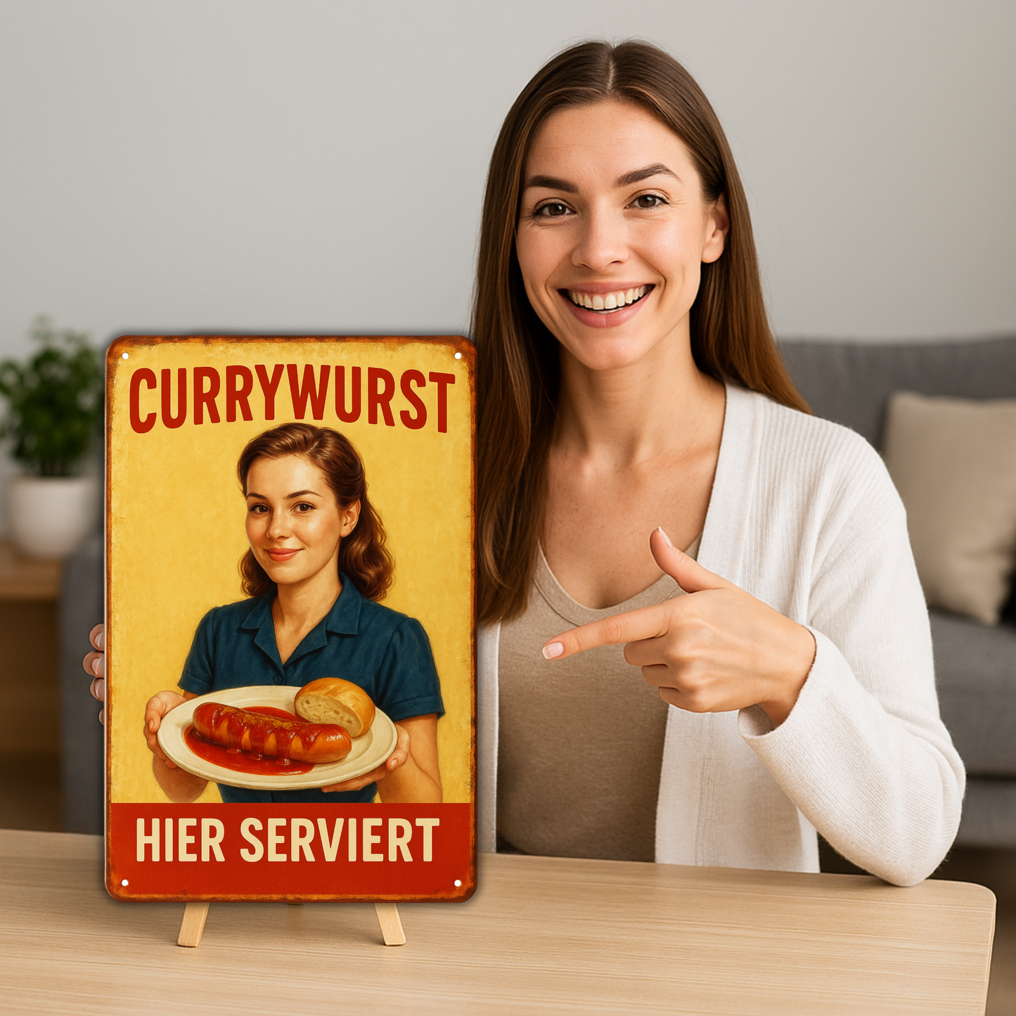 Currywurst Blechschild
