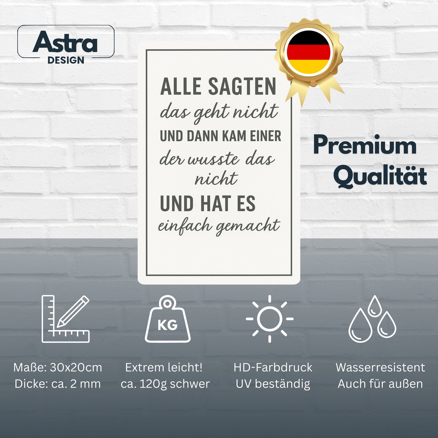 Das geht nicht Zitat Blechschild