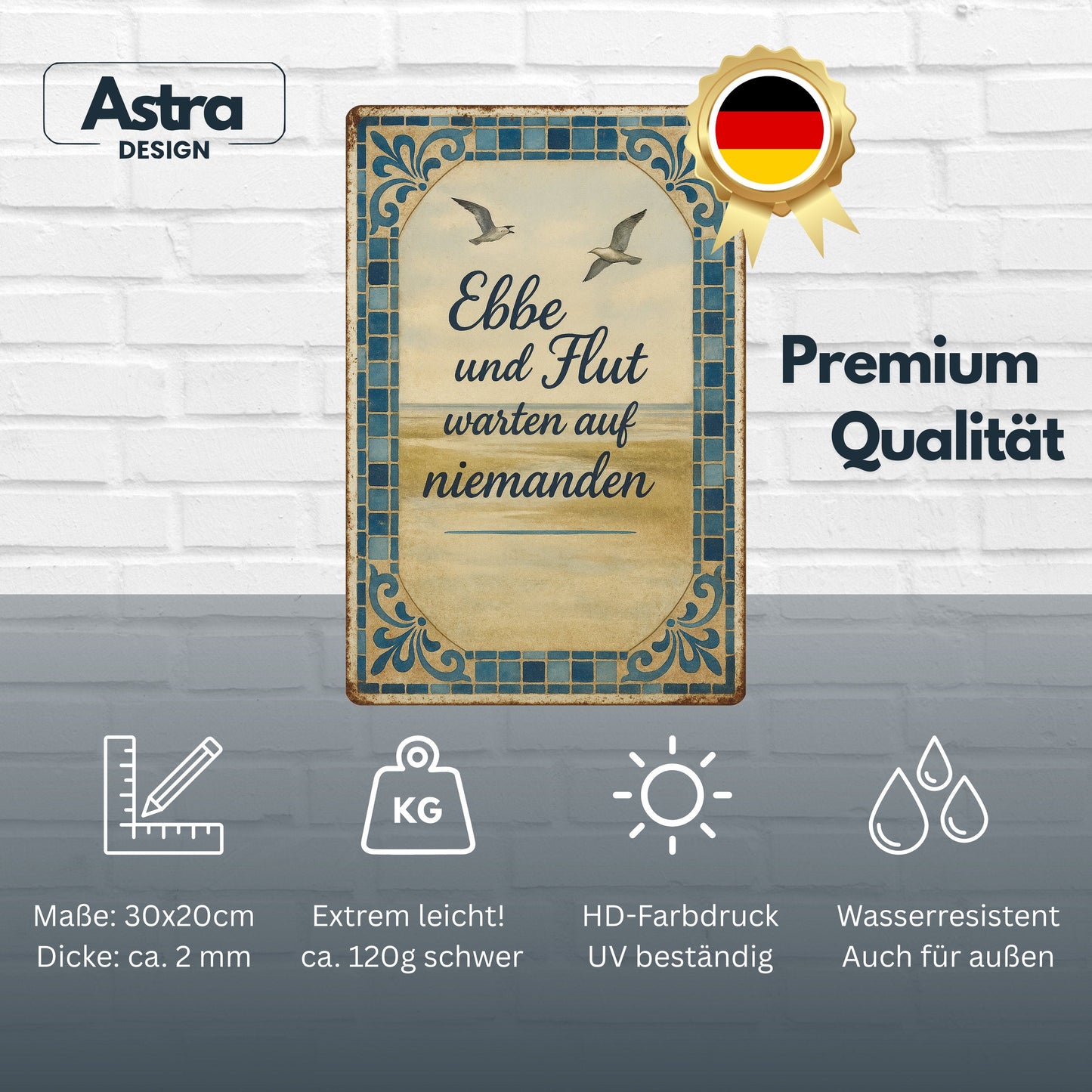 Ebbe & Flut Spruch Blechschild