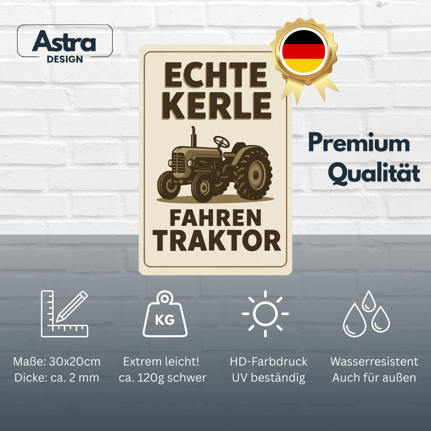 Echte Kerle fahren Traktor Blechschild