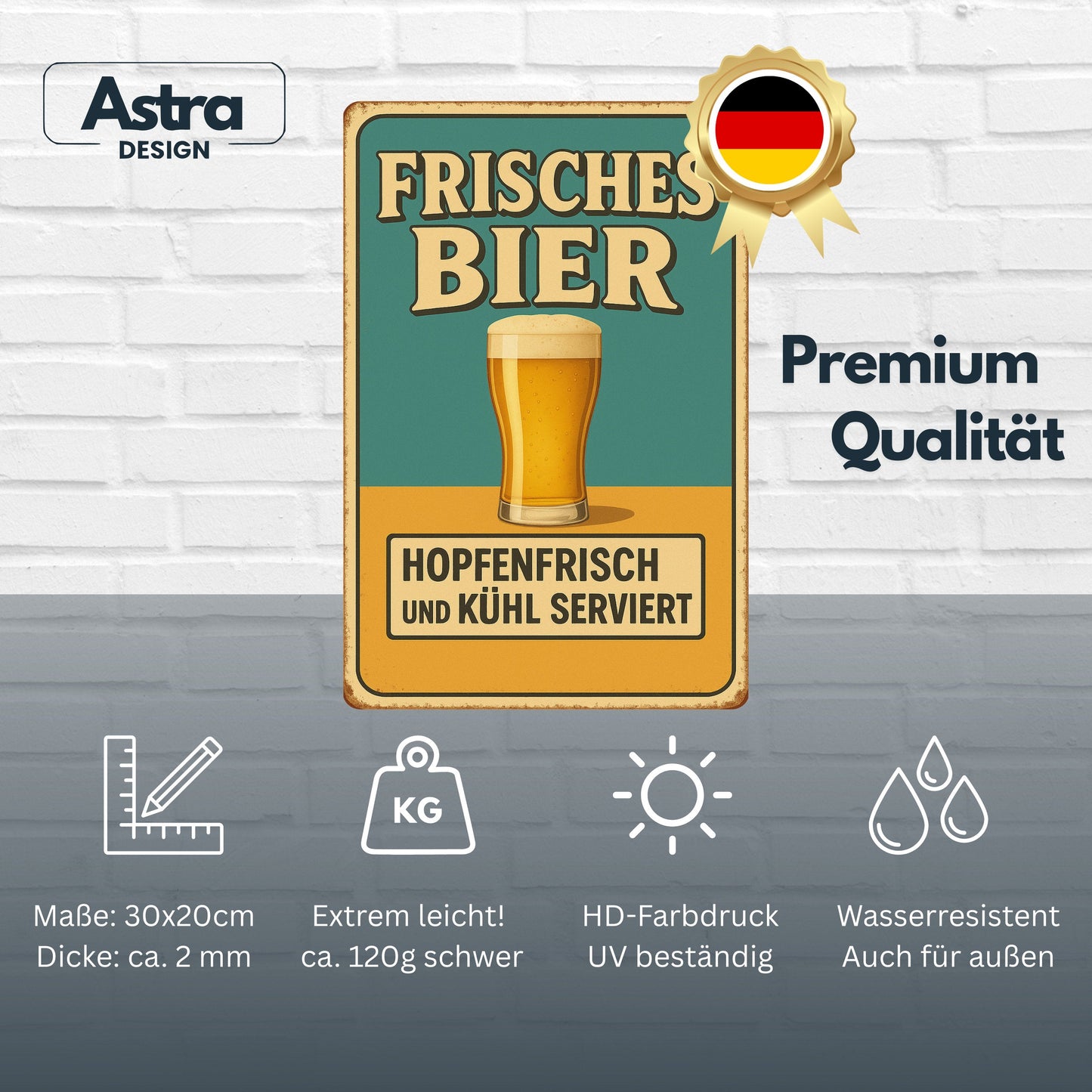 Frisches Bier Blechschild