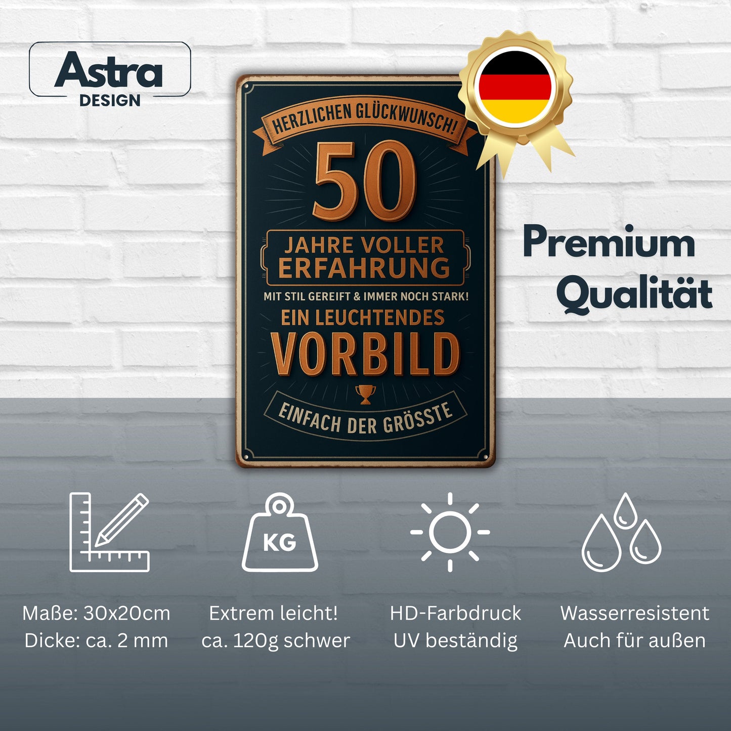 Fünfzig Jahre Blechschild