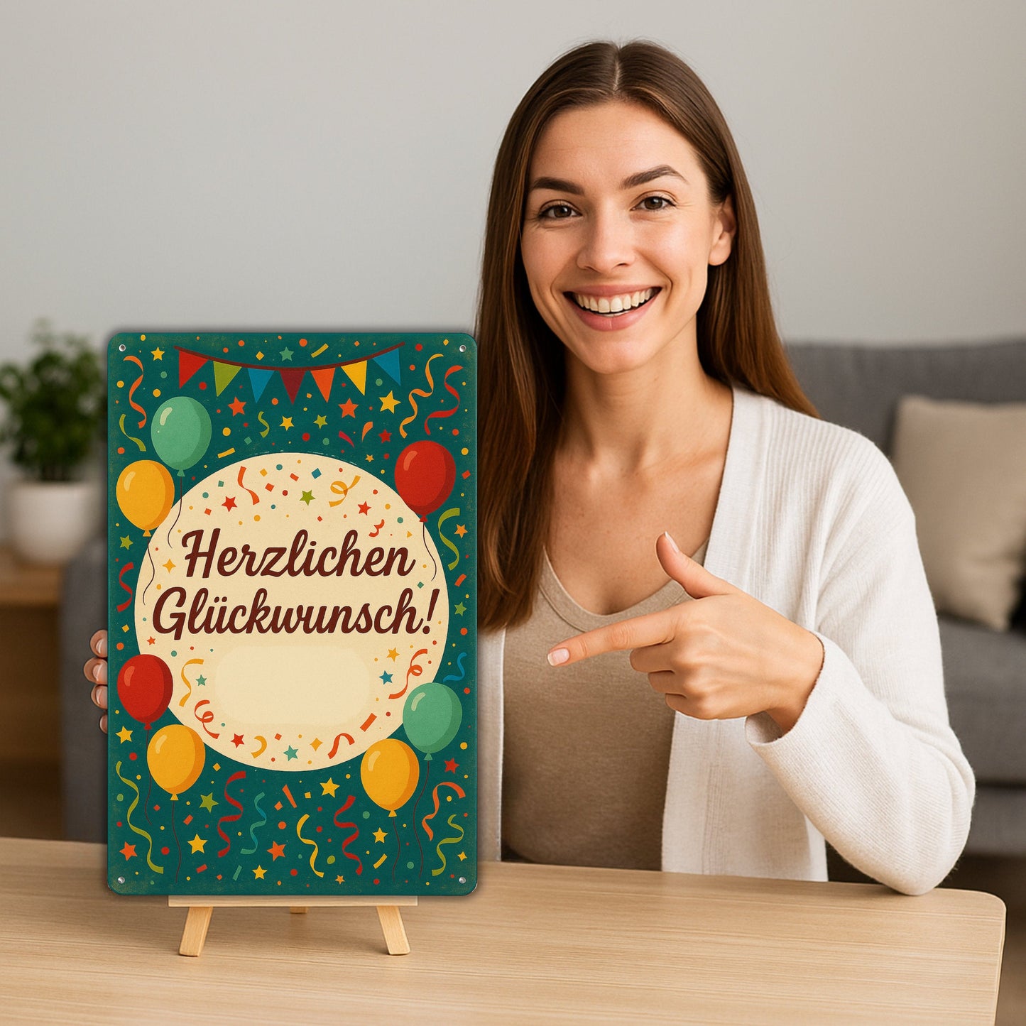 Herzlichen Glückwunsch Blechschild