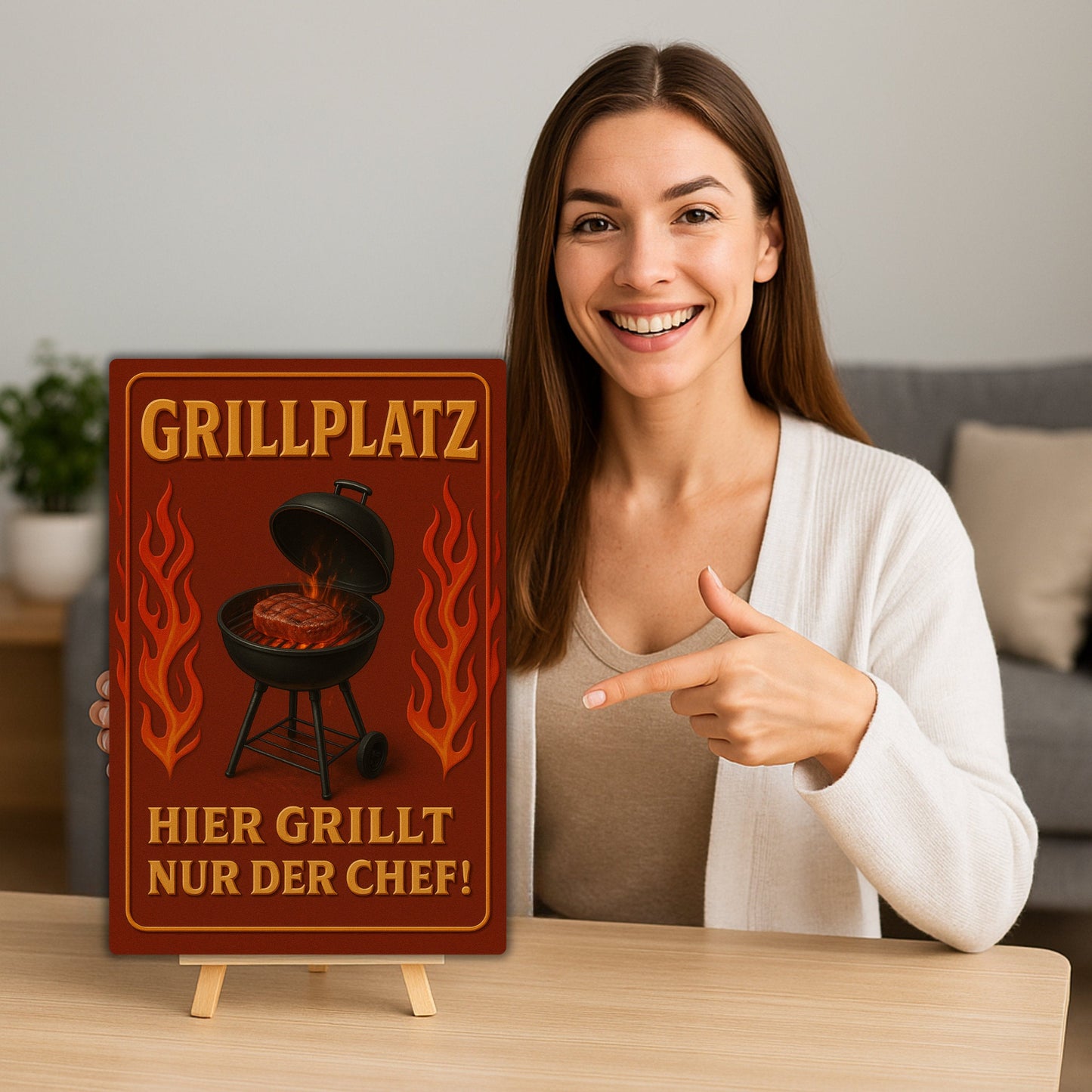 Grillplatz Hier grillt nur der Chef Blechschild