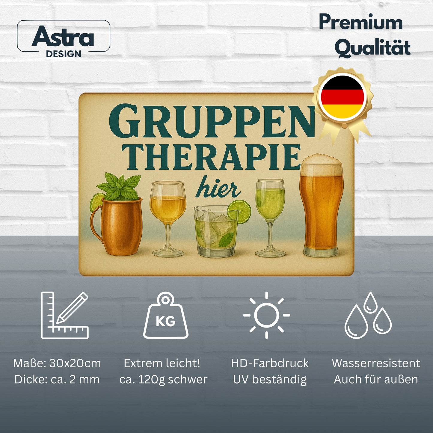 Gruppen Therapie Bar Blechschild