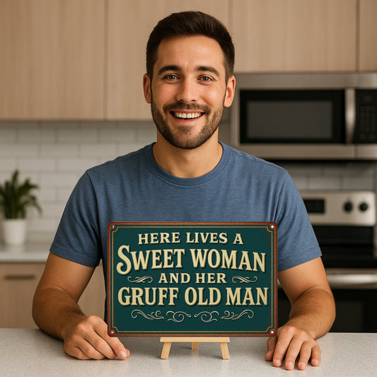 Here lives a Sweet Woman and Blechschild