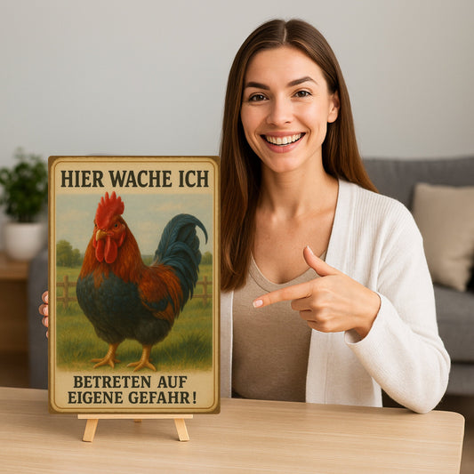 Hier wache ich Blechschild