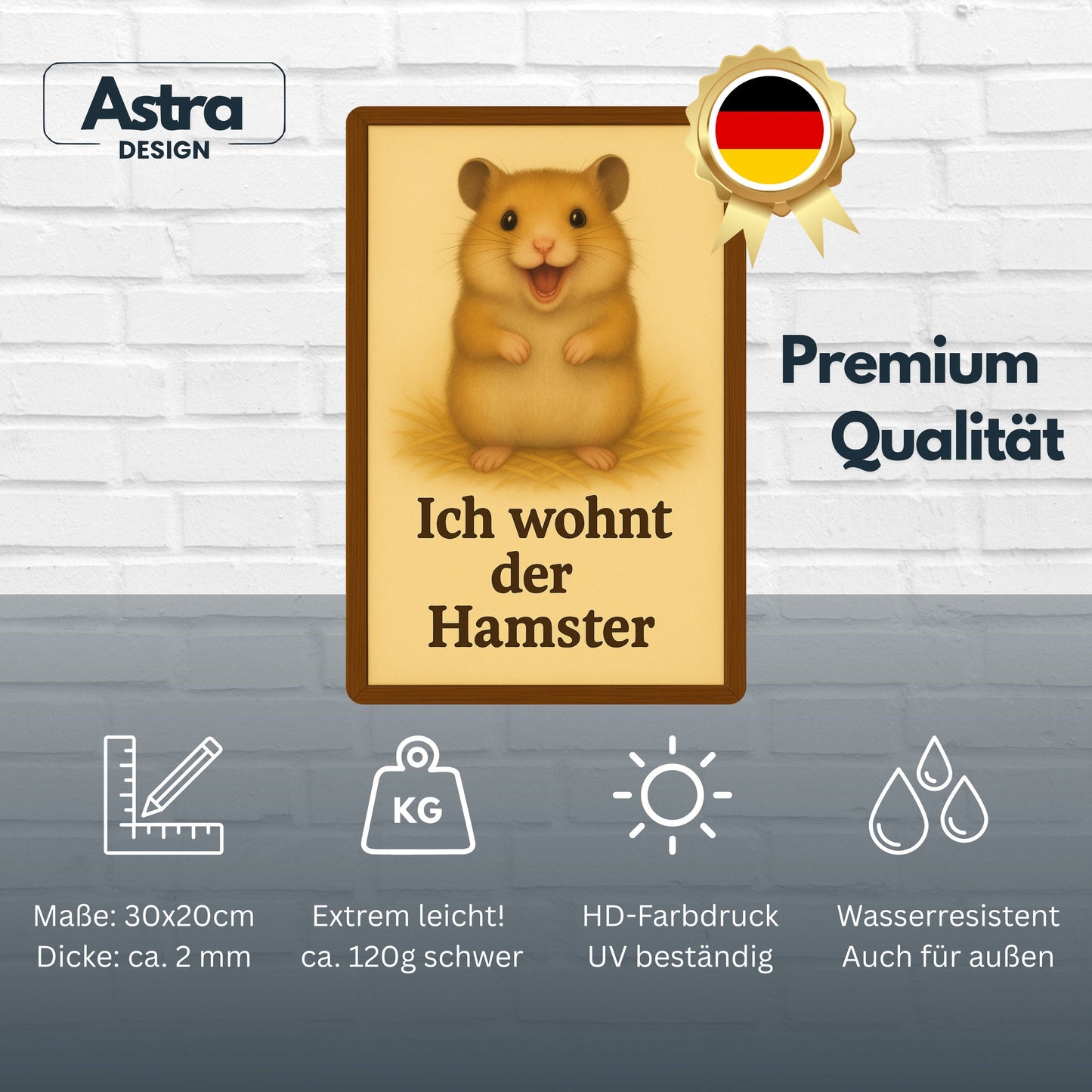 Hier wohnt der Hamster Blechschild