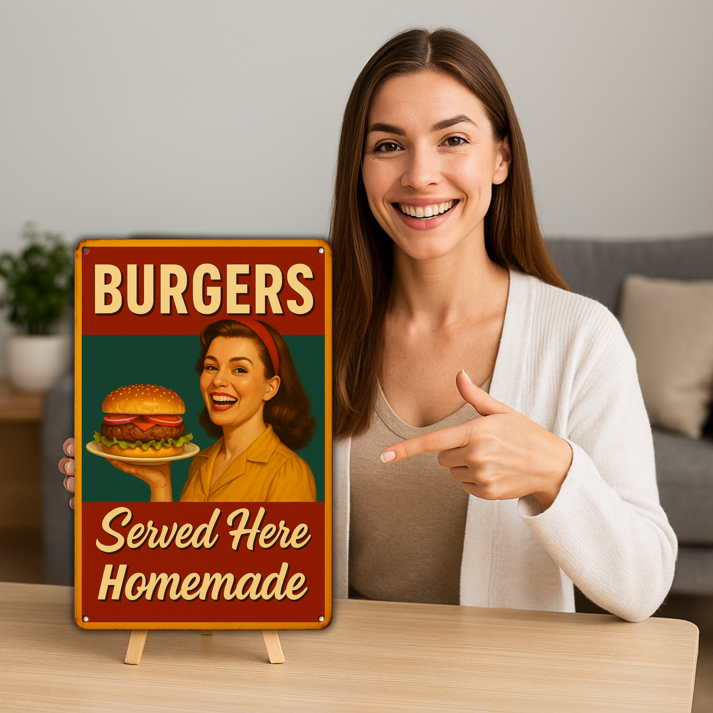 Homemade Burger Served Here Blechschild