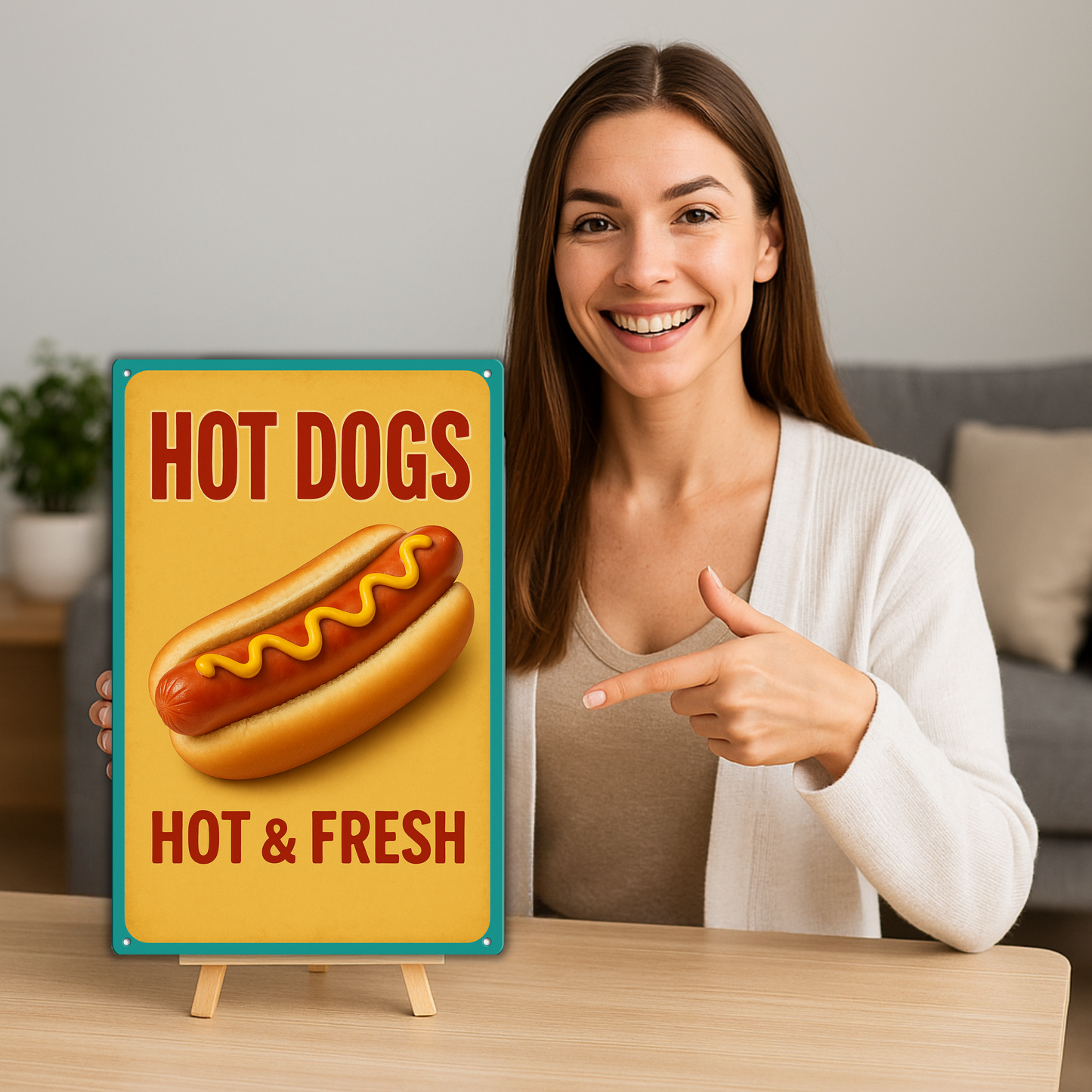 Hot Dog Blechschild