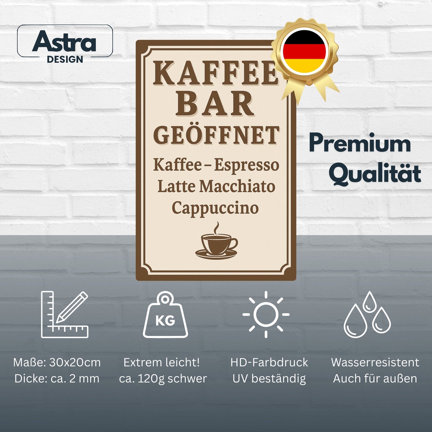 Kaffe Bar Blechschild