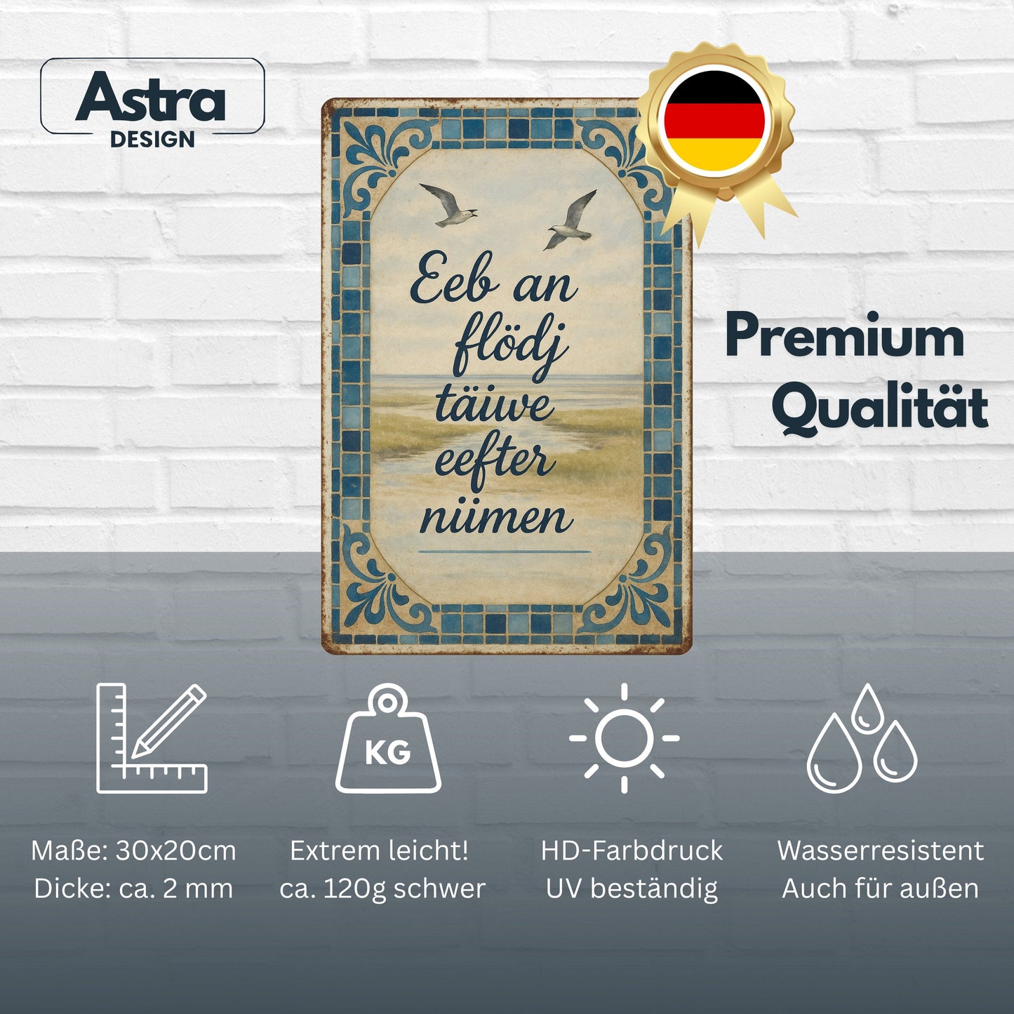 Küste Spruch Blechschild