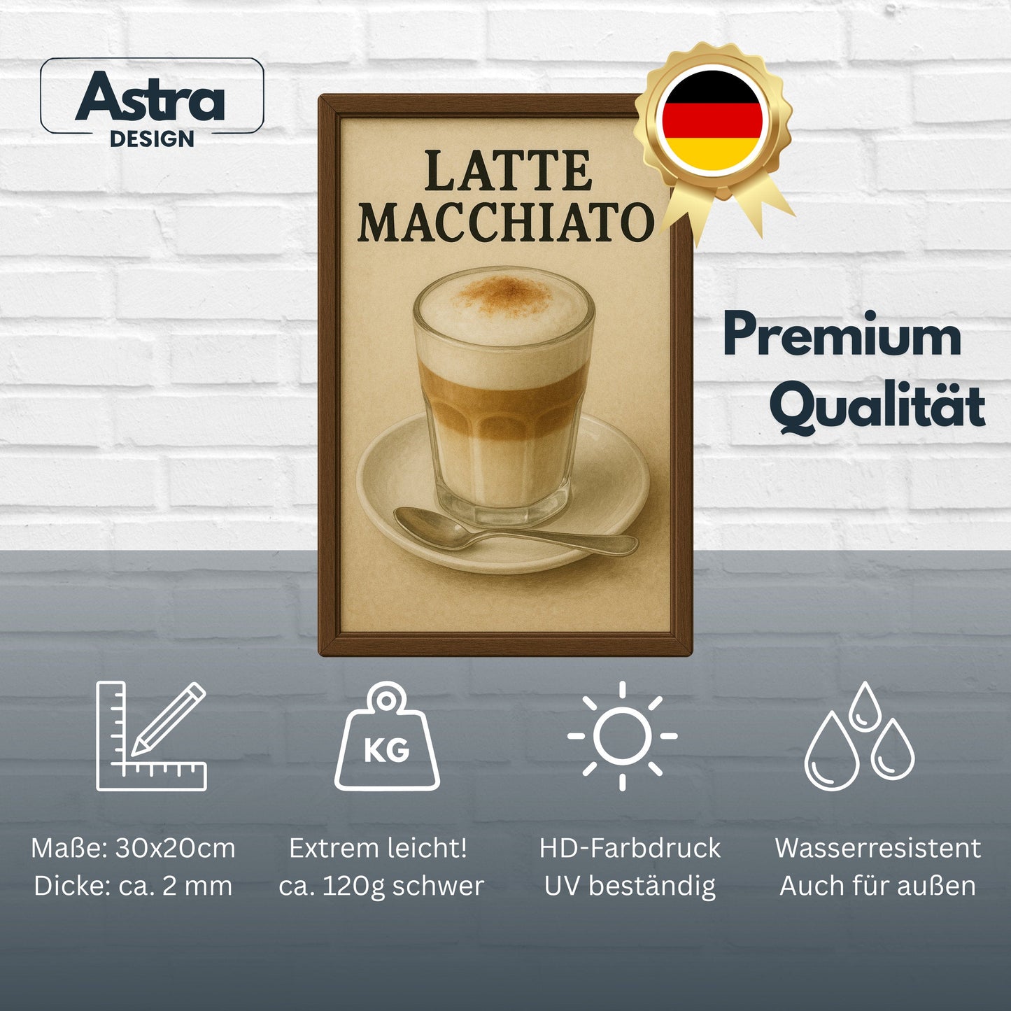 Latte Macchiato Blechschild