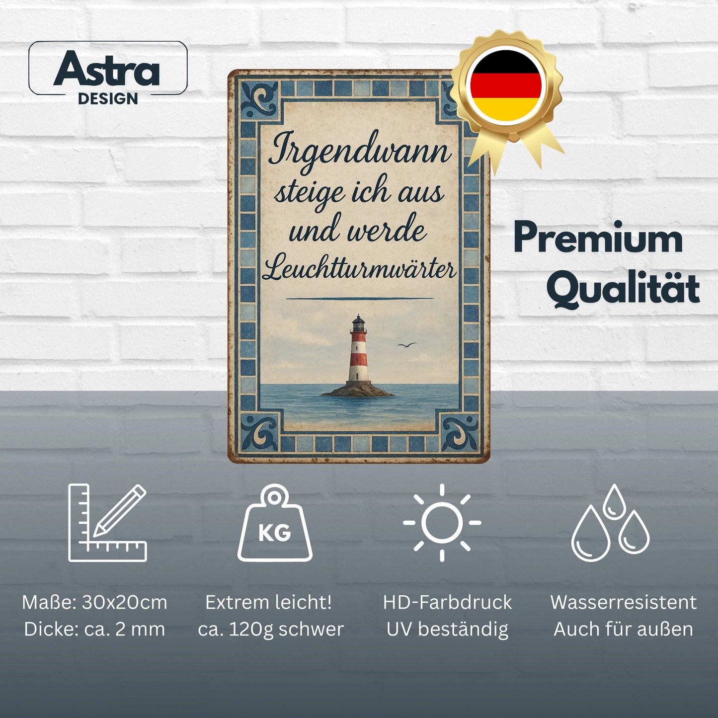 Leuchtturmwärter Spruch Blechschild