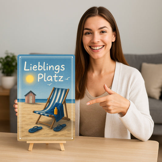 Lieblingsplatz Strand Blechschild