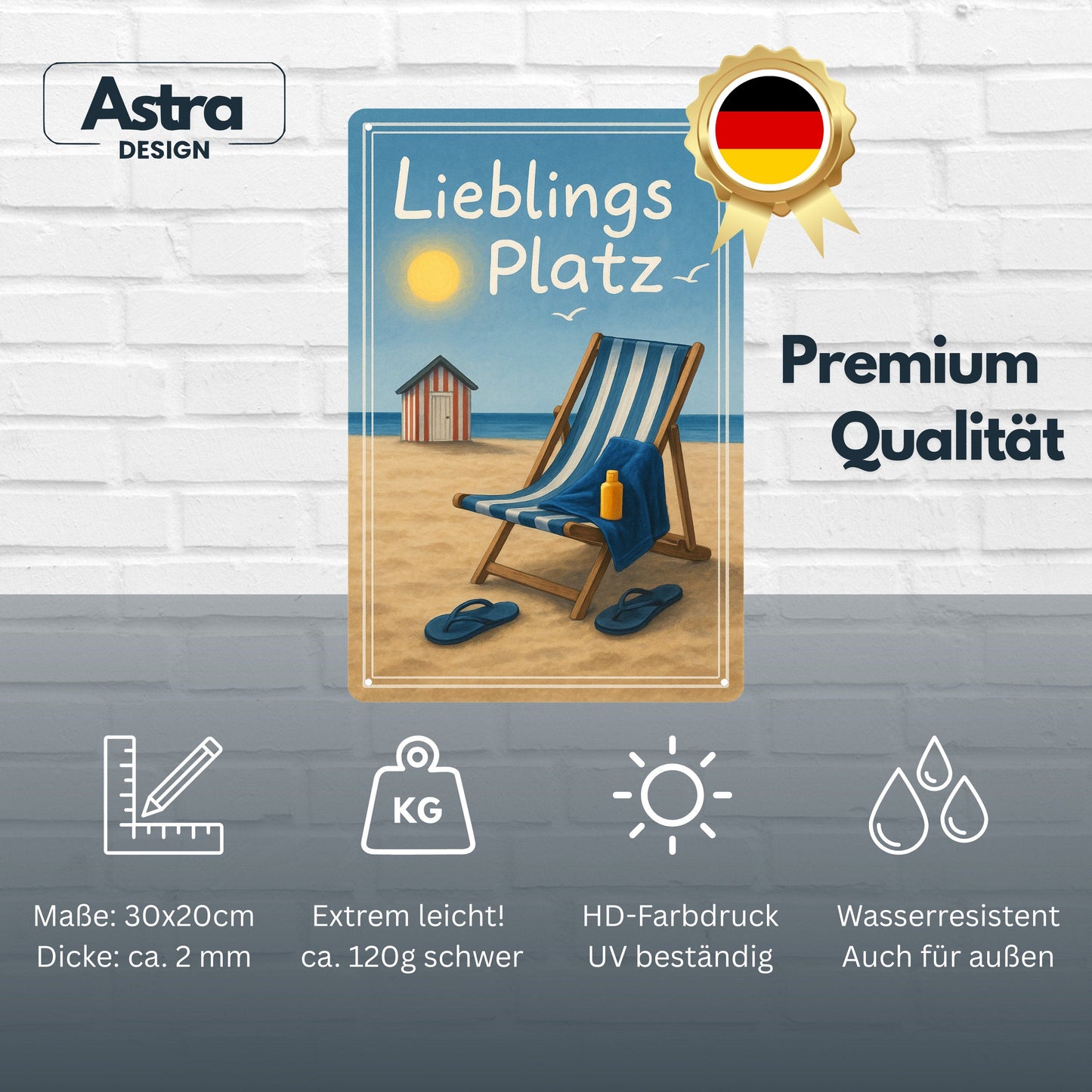 Lieblingsplatz Strand Blechschild