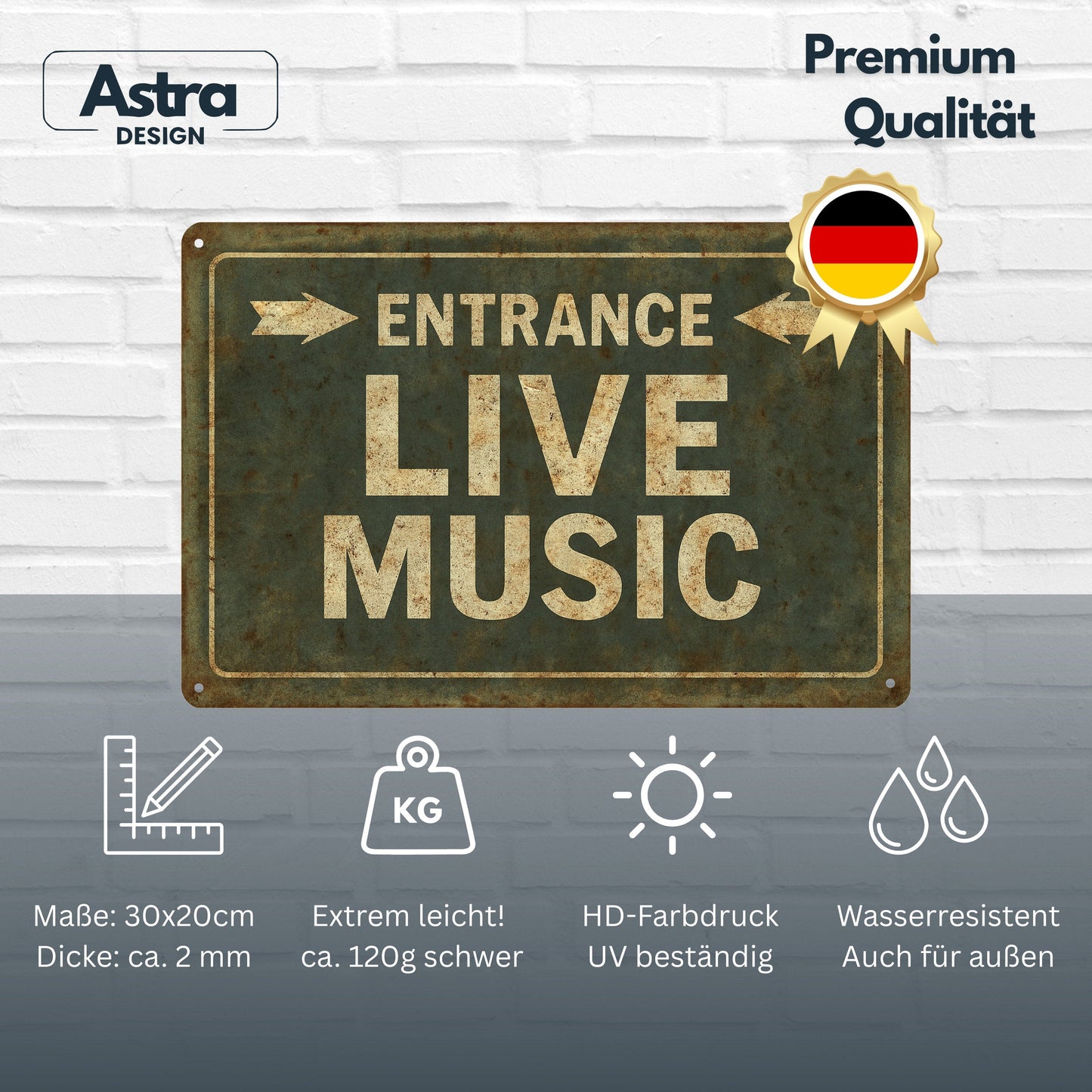 Live Music Blechschild