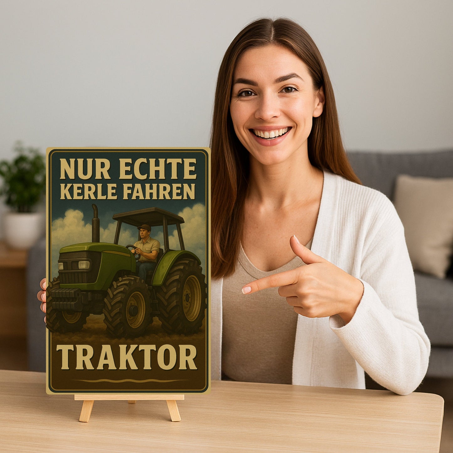 Traktor Echte Kerle Blechschild