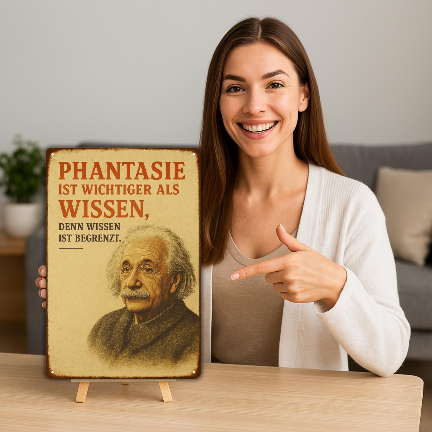 Albert Einstein Phantasie Blechschild