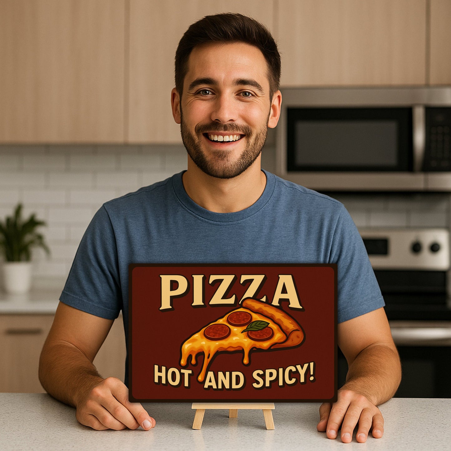 Pizza Hot and Spicy Blechschild