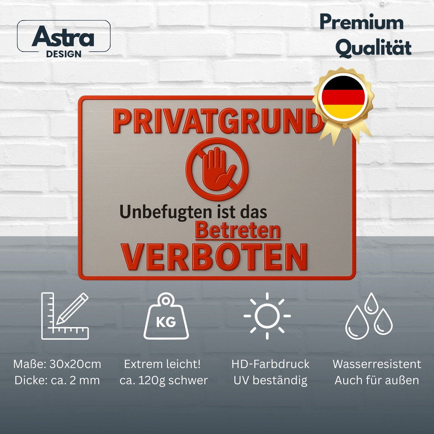 Privatgrund Betreten Verboten Blechschild