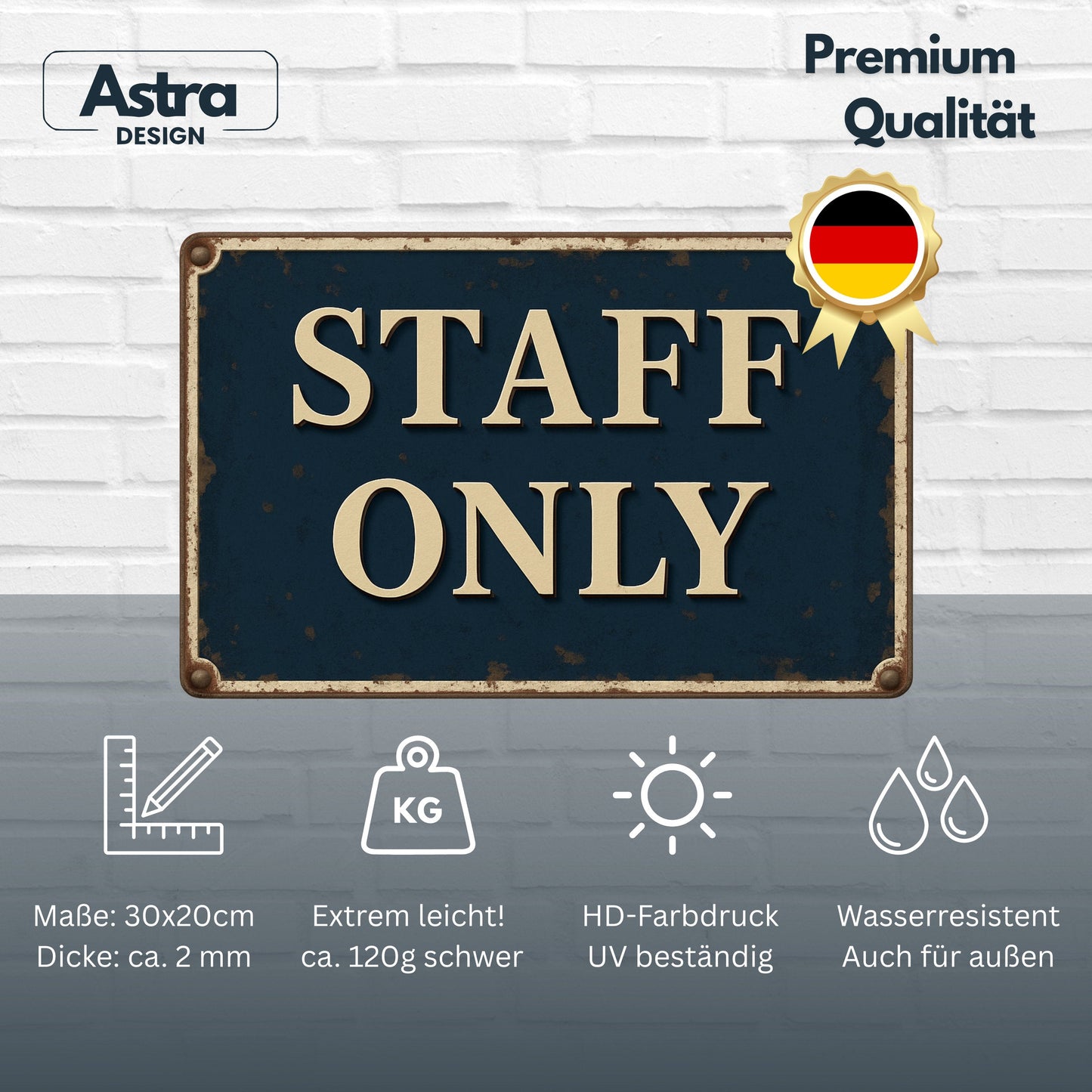 Staff Only Blechschild