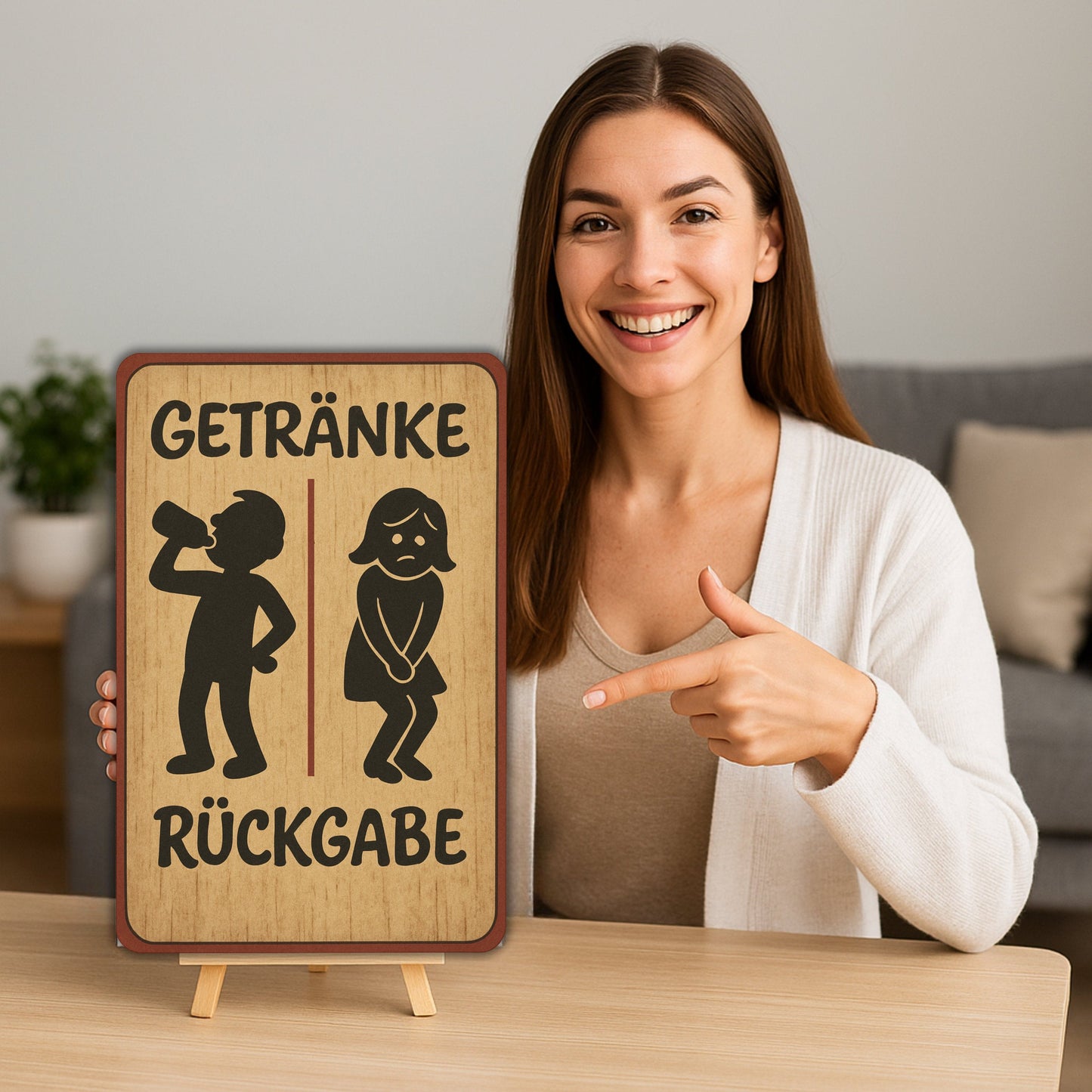 Getränke Rückgabe Toilette Blechschild