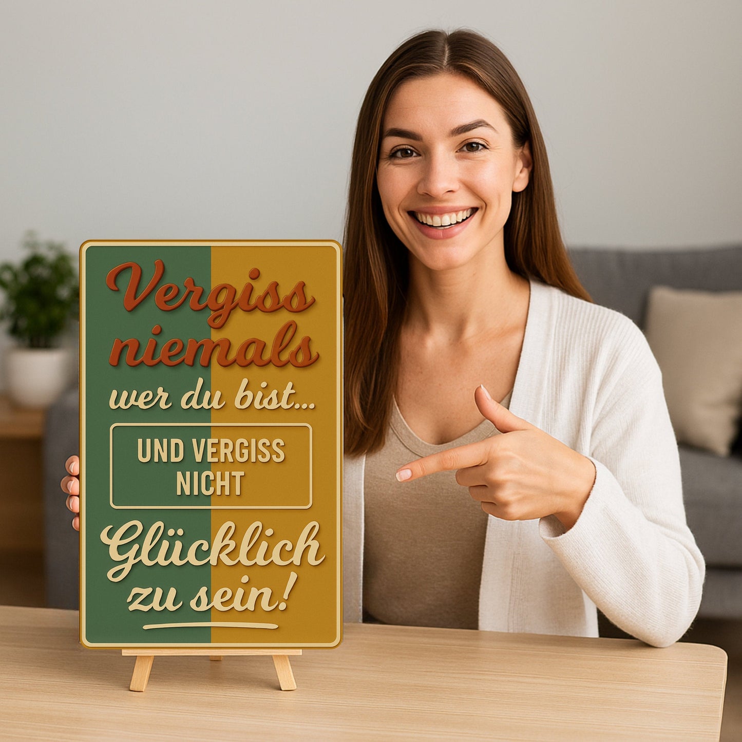 Vergiss niemals Blechschild