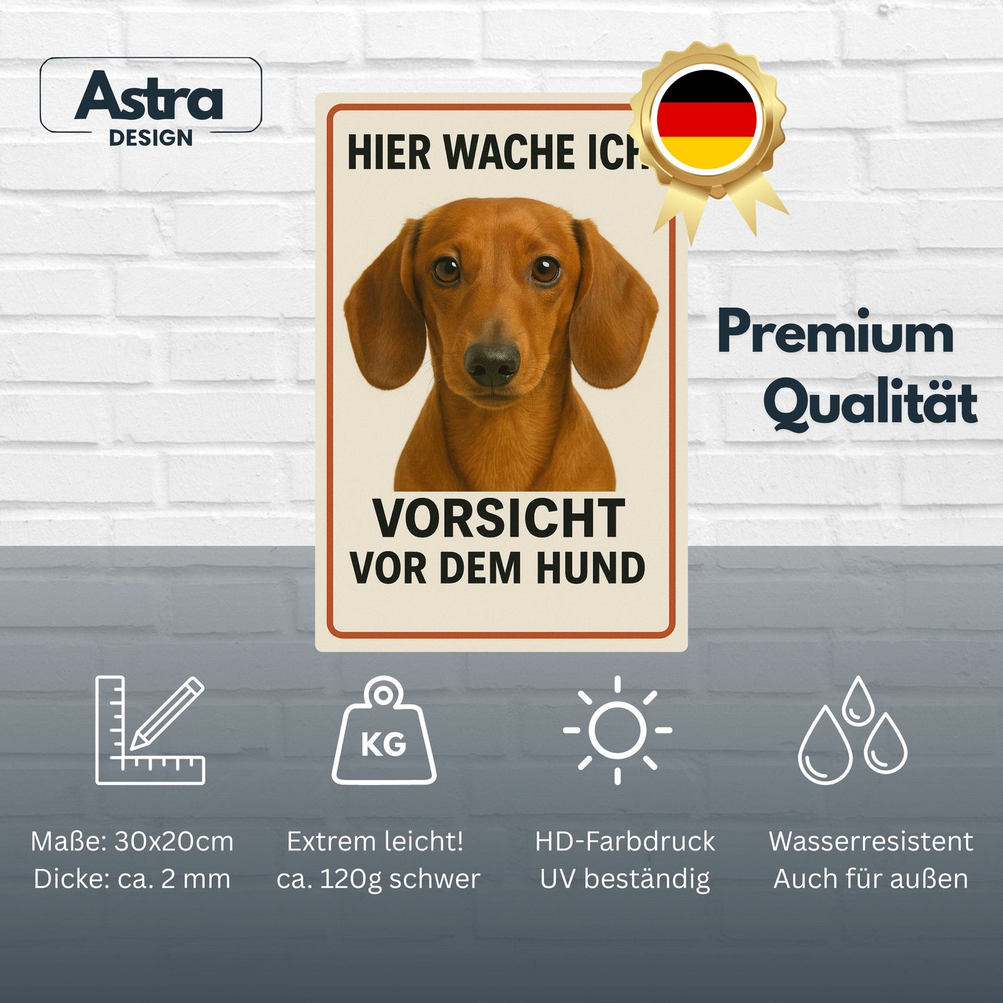 Dackel Hier wache ich Blechschild