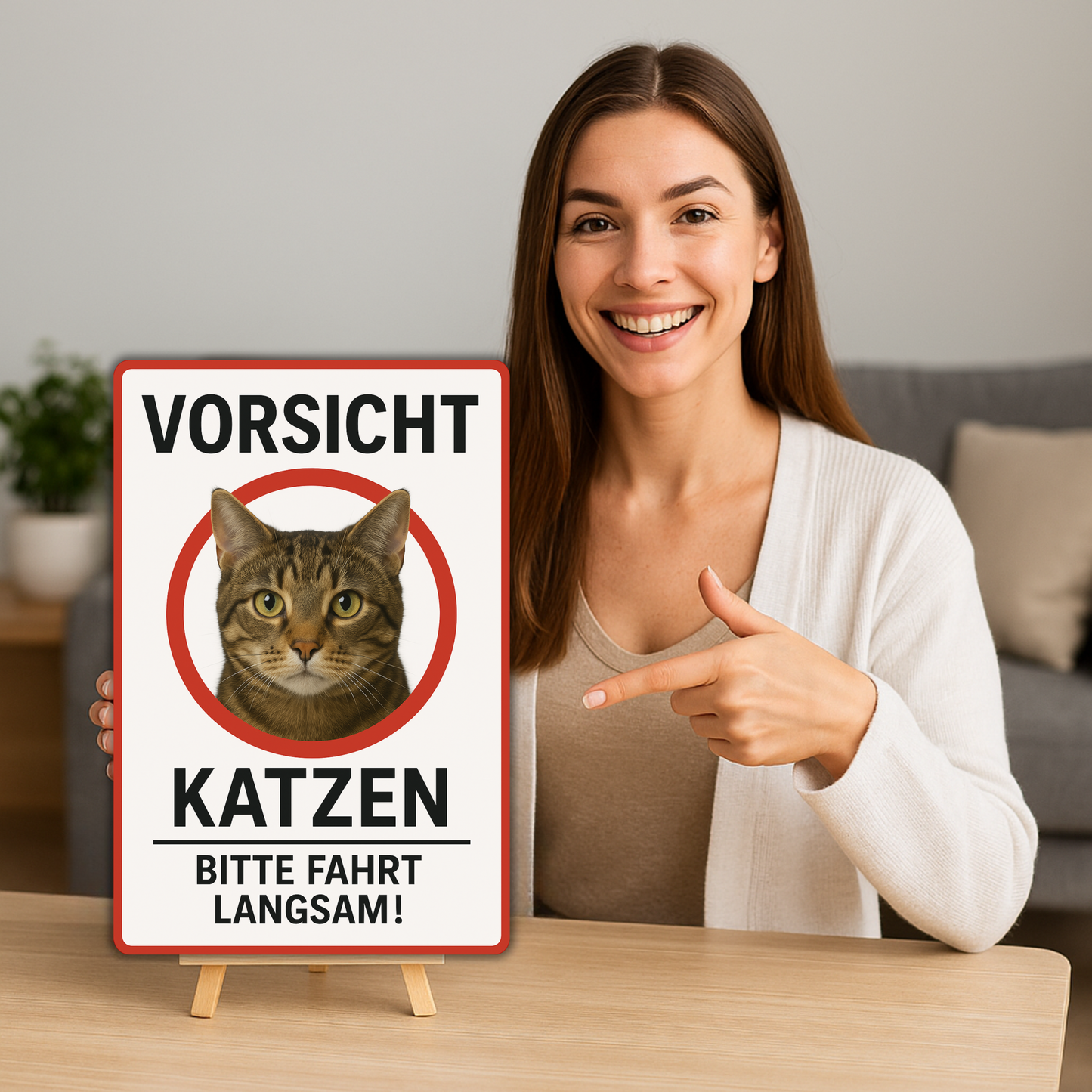 Vorsicht Katzen Blechschild