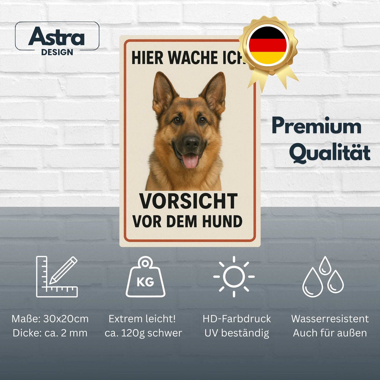 Deutscher Schäferhund Hier wache ich Blechschild
