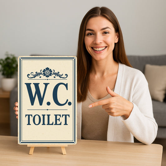 WC Toilet Blechschild