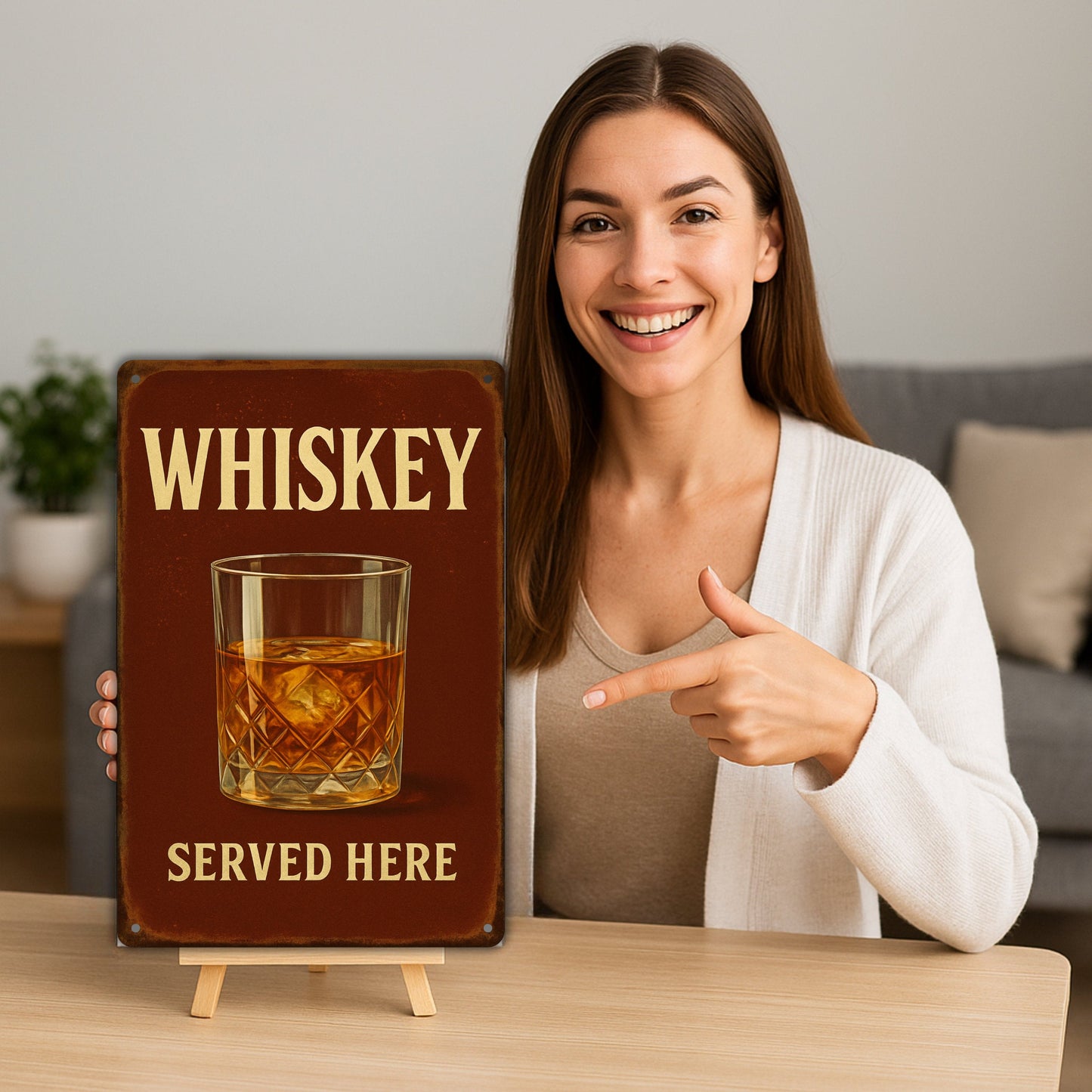 Whiskey Served Here Blechschild