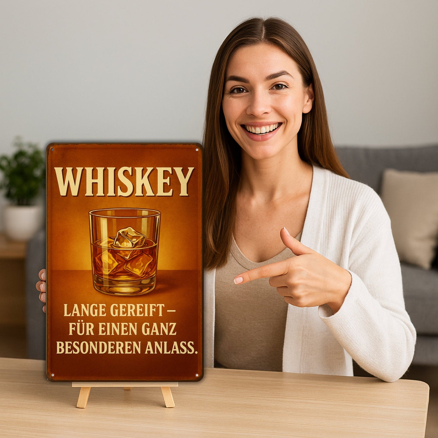 Whiskey lange gereift Blechschild