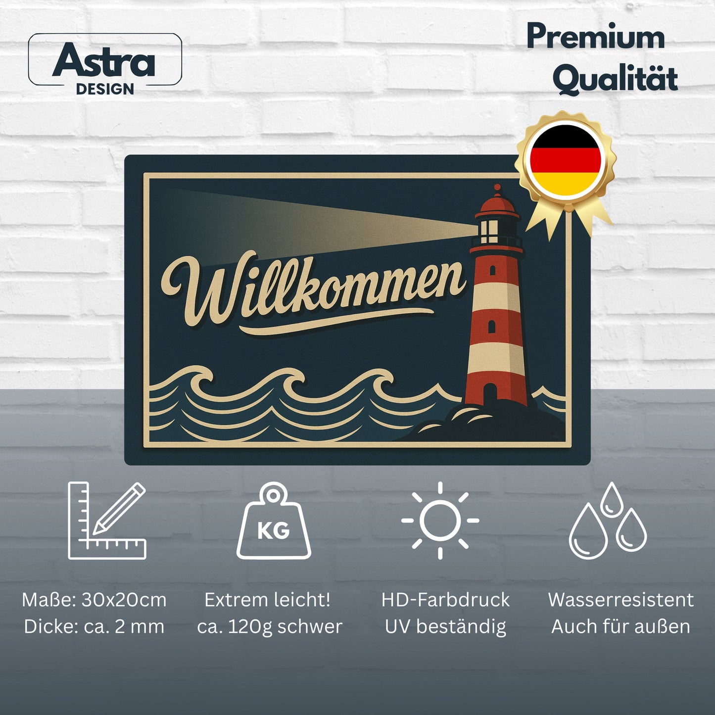 Willkommen Leuchtturm Blechschild