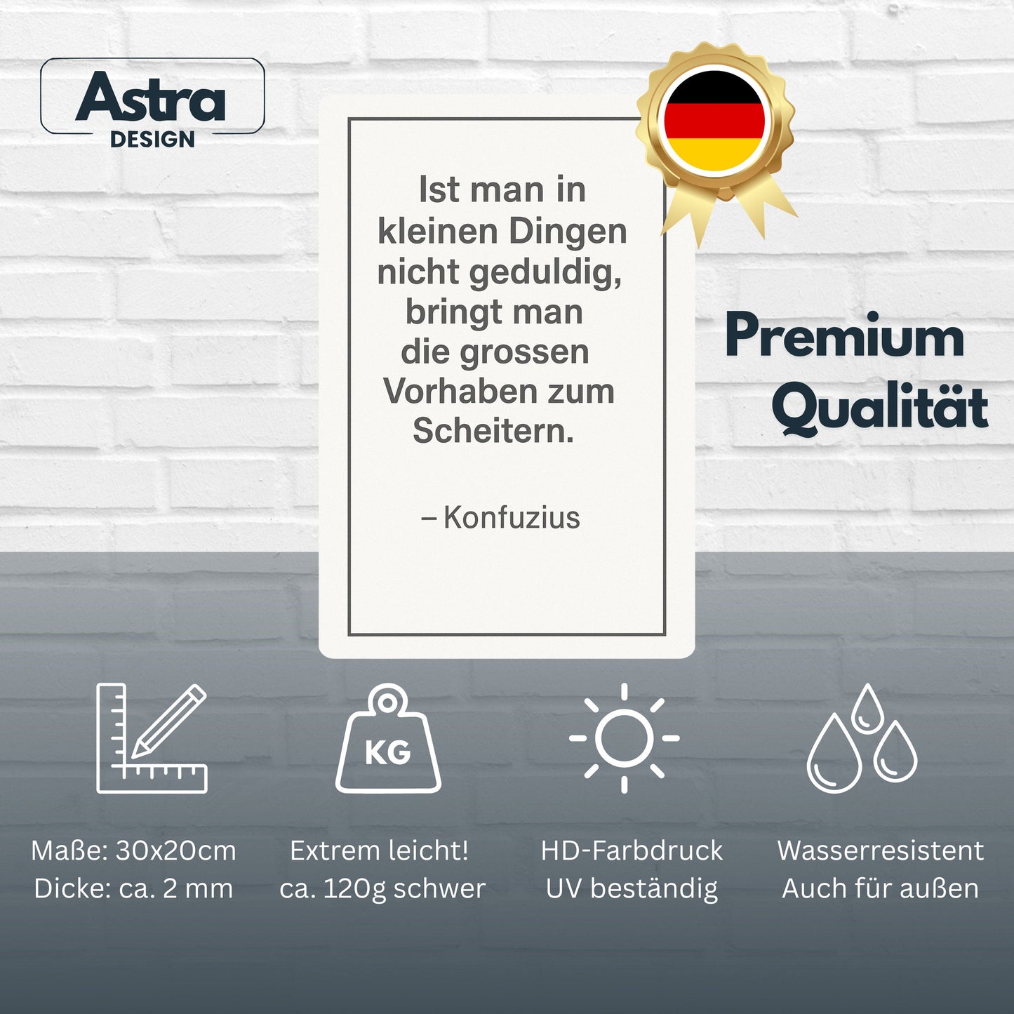 Zitat Konfuzius Geduld Blechschild