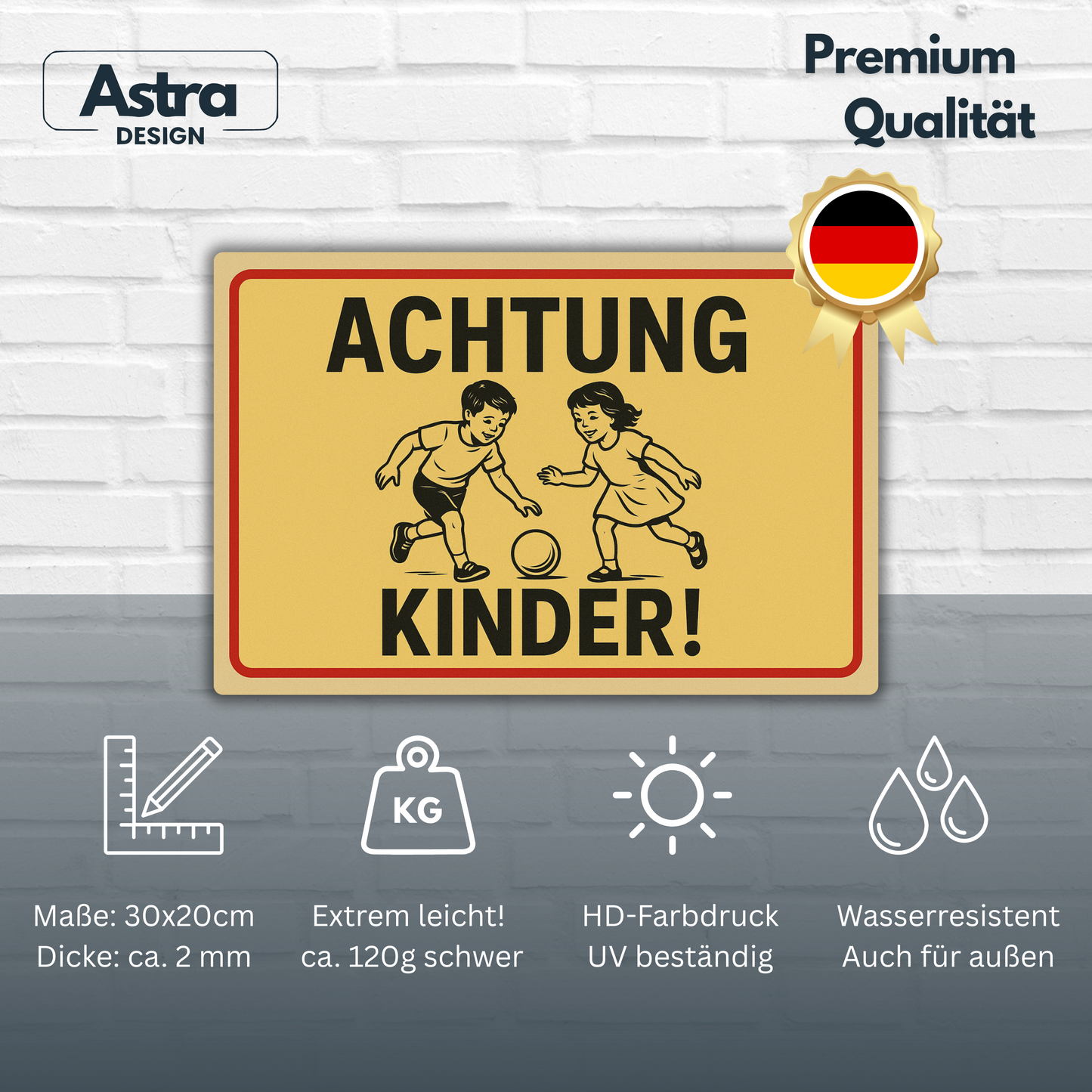 Achtung Kinder Blechschild