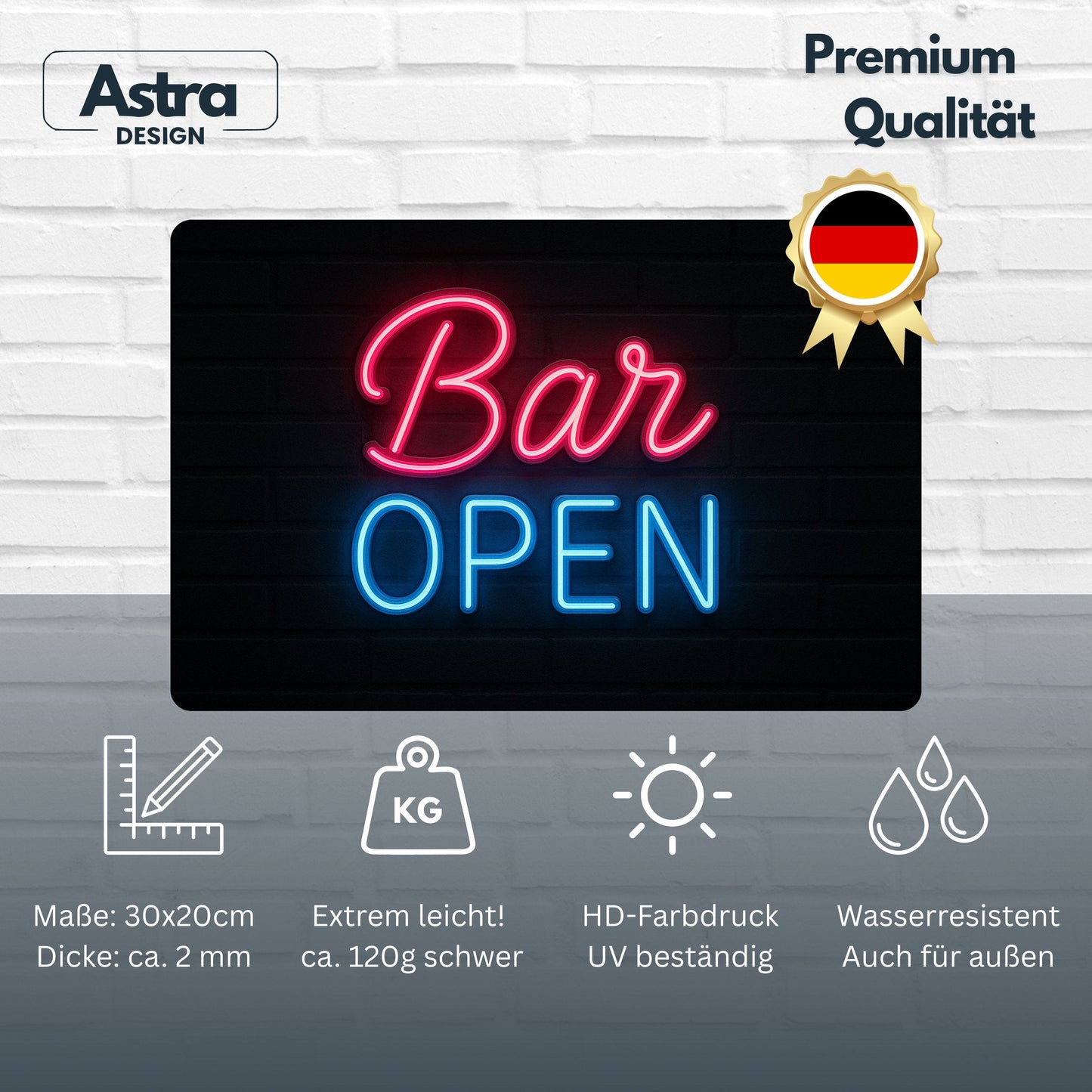Bar Open Blechschild