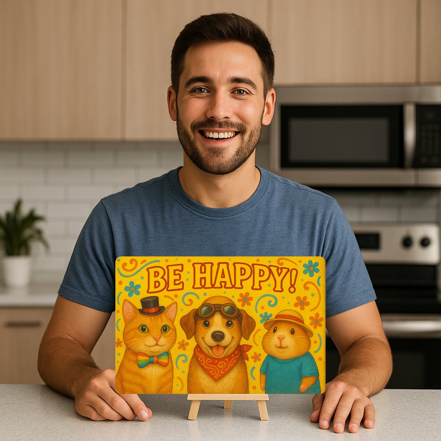 Be Happy Hund Blechschild