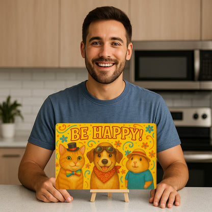 Be Happy Hund Blechschild