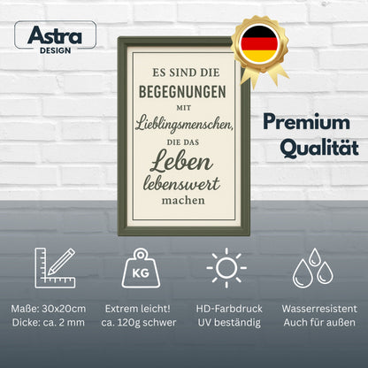 Begegnung mit Menschen Blechschild