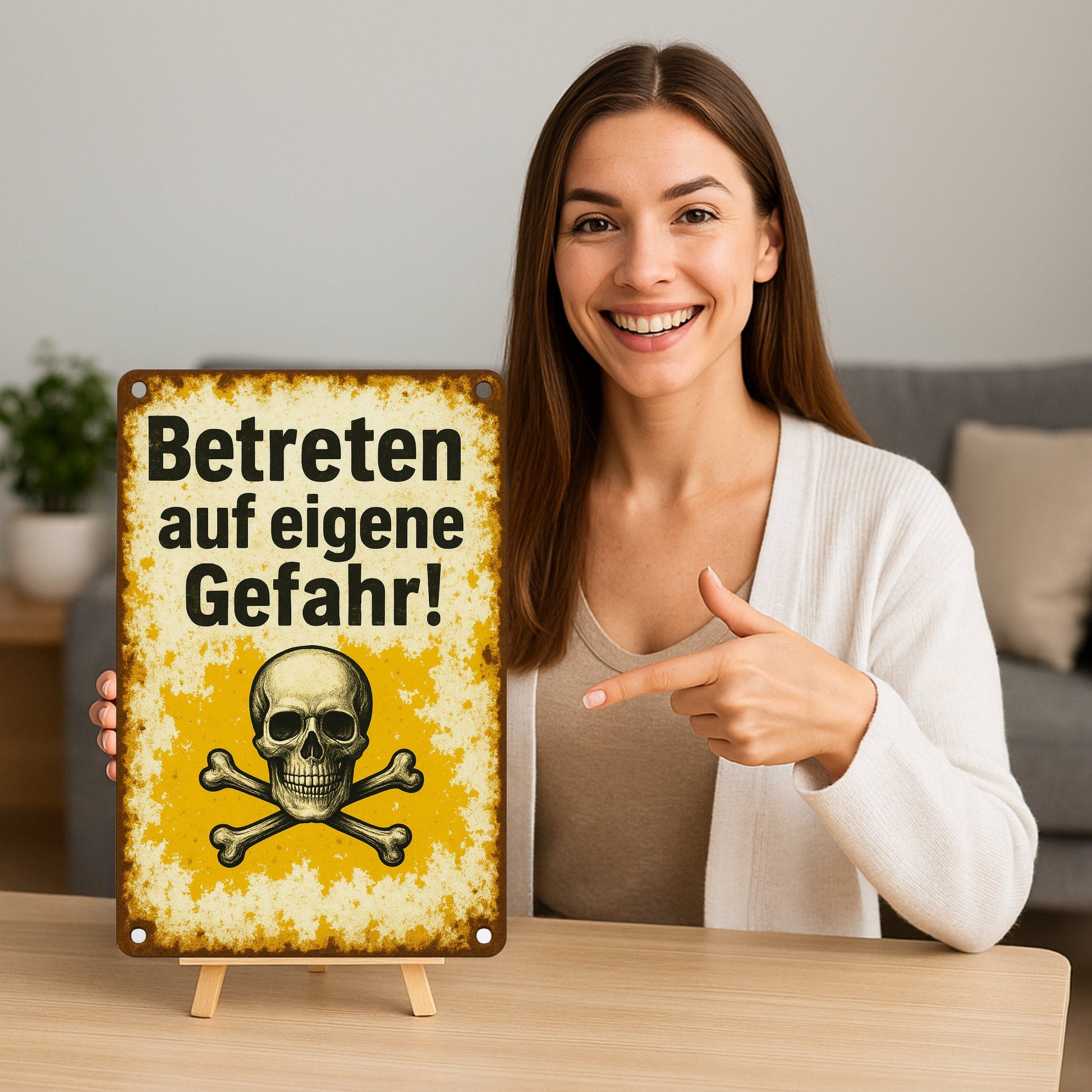 Betreten auf eigene Gefahr Blechschild