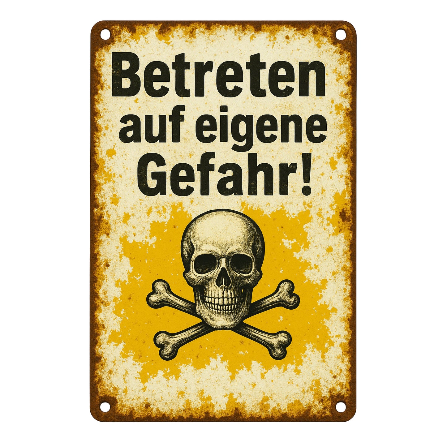 Betreten auf eigene Gefahr Blechschild
