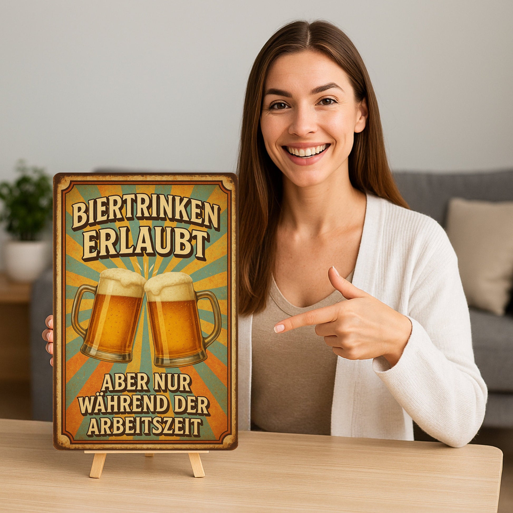 Biertrinken erlaubt Blechschild