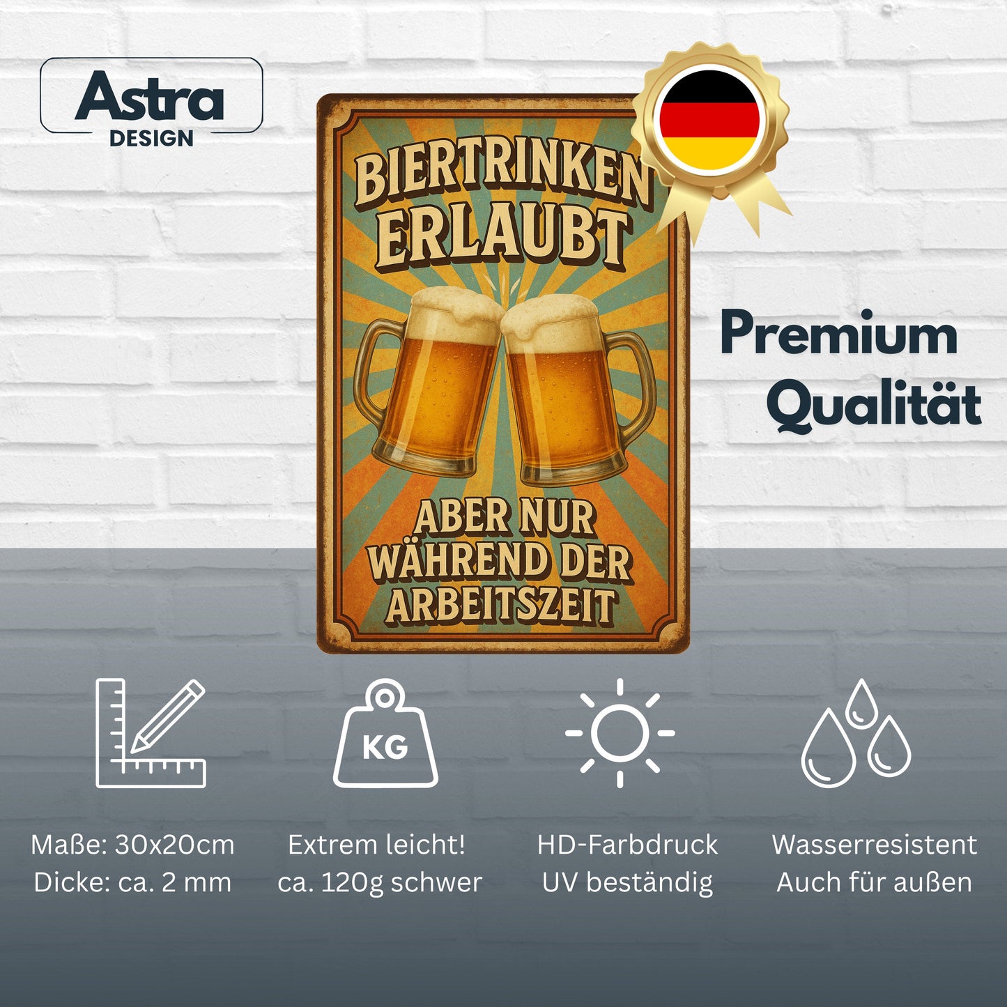 Biertrinken erlaubt Blechschild