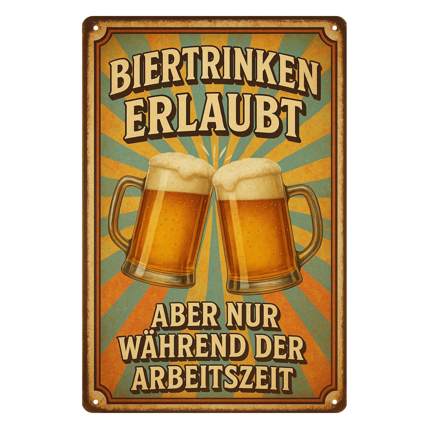 Biertrinken erlaubt Blechschild